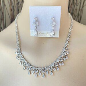 NWT FAC Cubic Zirconia Necklace & Earrings Set​​​